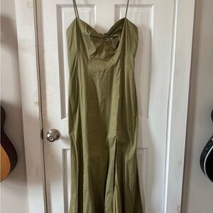 STAUD Strapless Olive Dress